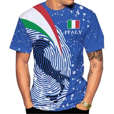 Camisetas Gráficas de la Bandera de Italia para Hombre Estampado 3D Camisetas con el Emblema Nacional Italiano Ropa Urbana Tops Oversize de Manga Corta