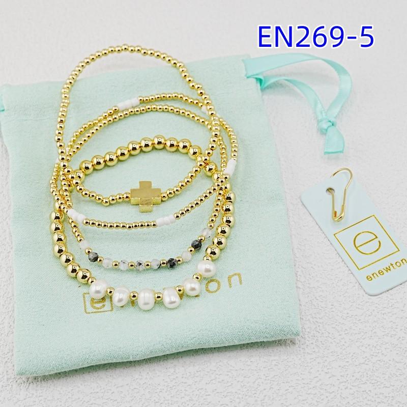 Enewton 4pcs Set Stackable Pearl Cross Bracelets Fashion Jewelry
