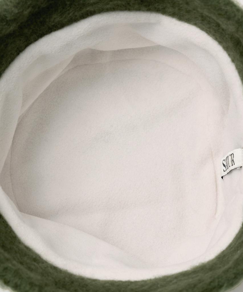 Seteo Striped Knit Bucket Hat Khaki