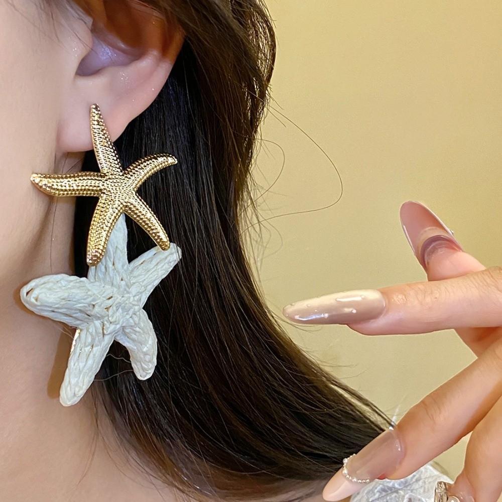 Elegant Starfish Earrings Personality Star Dangle Earrings Unique Starfish Ear Pendant  Vacation