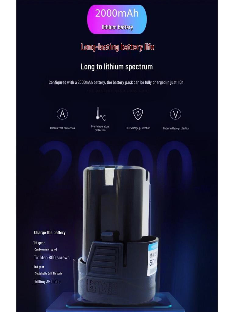 SDYI High-Power Brushless Rechargeable Electric Drill & Screwdriver