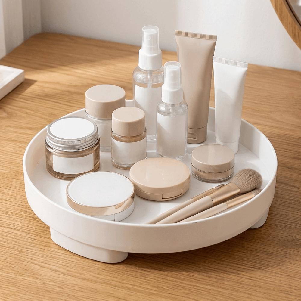 Nordic Style Round Storage Tray Minimalist Plastic Desktop Sundries Organizer Multi-purpose INS Jewelry Display Tray Bathroom