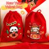Portable Velvet Snack Storage Pouch Amulet Blessing Sachets Pendant Happy New Year Silk Bag Gift Decoration Drawstring Bag