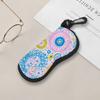 2D-Colorful Floral Pattern Protective Glasses Case, Watercolor Mandala Print Sunglasses Case, Portable Lightweight Eyewear Pouch Holder for Women Trav