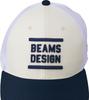 ZETT Baseball ZETT by BEAMS x Navy Free Size BH79506 Hat, DESIGN, Off-White (1229W), (56-60cm),