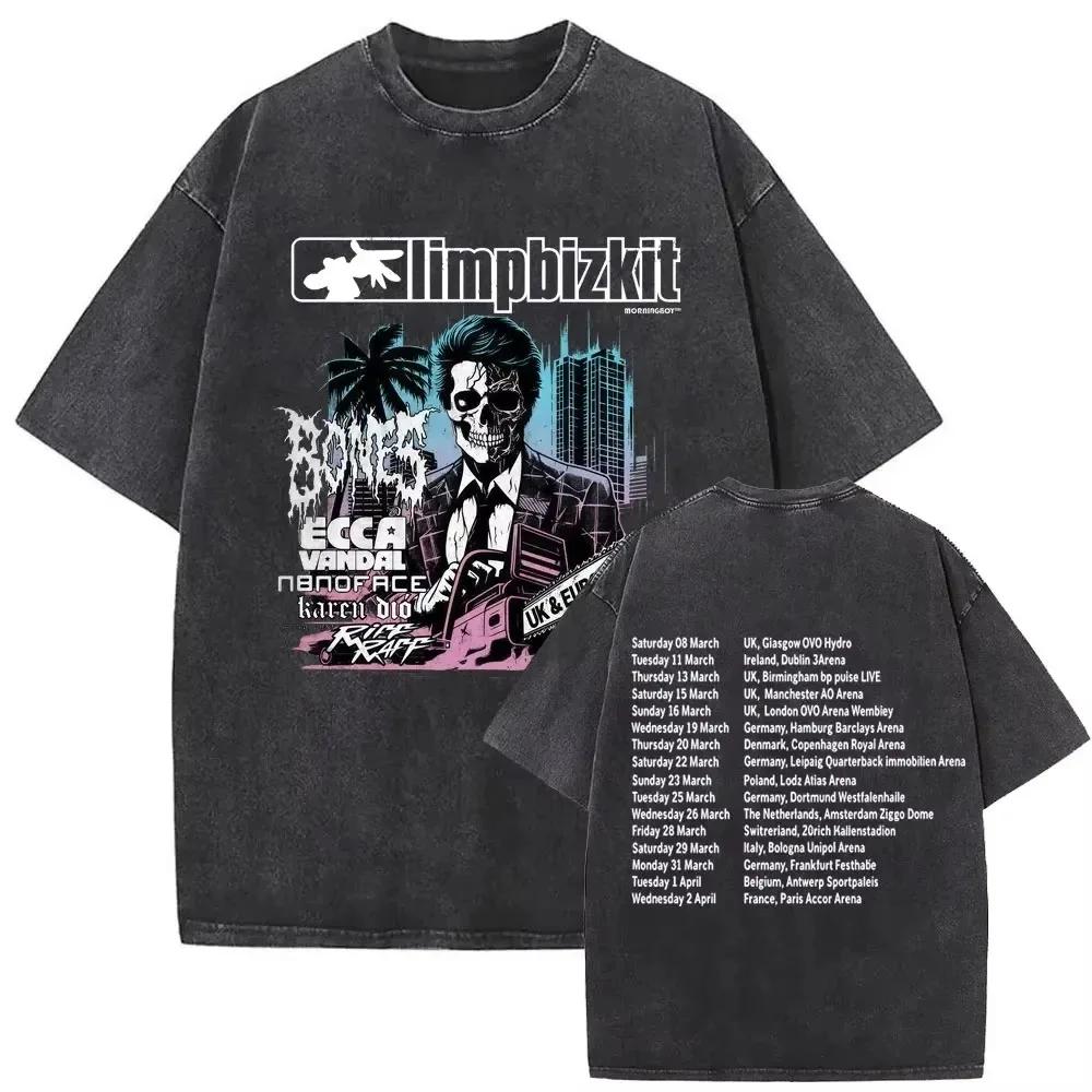 

Rock Band Limp Classic Album Poster Bizkit Graphic Print T-shirt Men Women Washed Vintage Streetwear Hip Hop Casual Oversize Tee XXL