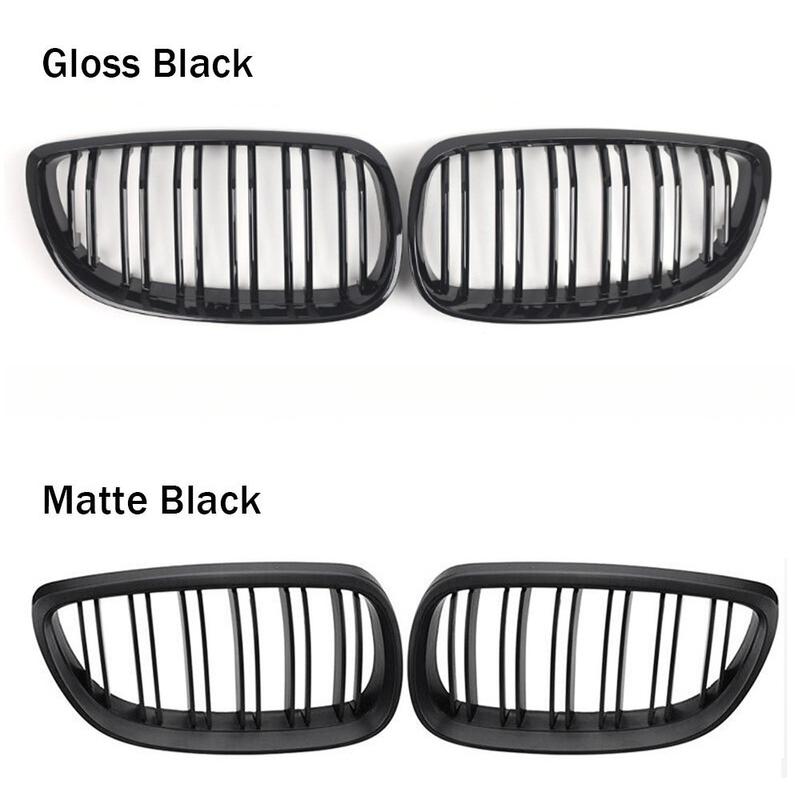 For BMW 3 Series E92 E93 Coupe M3 2008-2010 2x Car ABS Grille Front Kidney Grill Doulbe Line Style 51137157277 51137157278 Parts