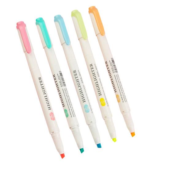 5/35 Stück Echte Milde Textmarker Doppelspitze Pastell Textmarker Stift Sortierte Farben Marker
