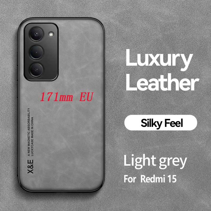 Light Luxury SheePskin Phone Case For Redmi 15 4G 5G 171mm European version With Magnetic Suction Phone Case