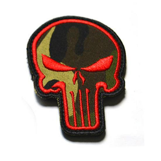 3D PVC Punisher Skull Morale Velcro Patch for Tactical Backpack