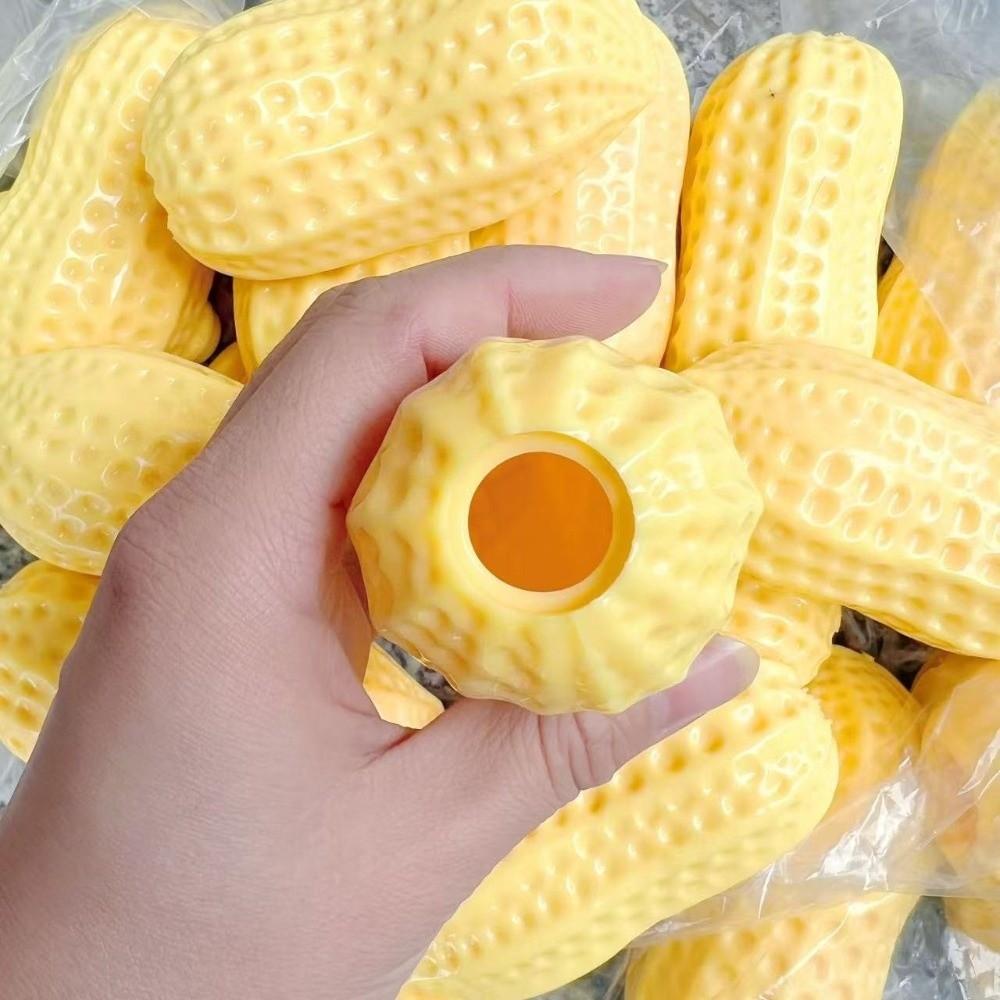Empty Fillable Simulated Peanut Squeeze Toy Slow Rebound Soft Squeeze Fidget Toy Stress Relief Decompression Toy Kids Adults