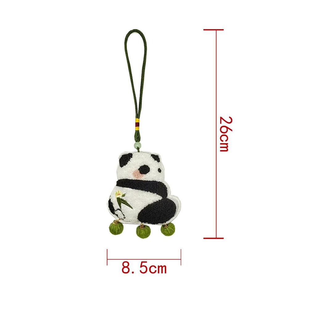 Chinese Embroidery Panda Scented Pendant Towel - Portable Hanfu Accessory and Car Decor