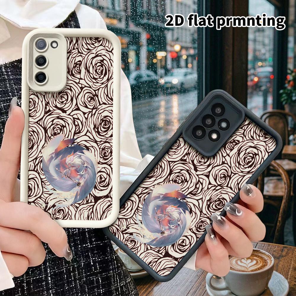Phone Case: 2D Flat Samsung Galaxy A34 A35 M05 M06 S20 S22 S21 FE Plus 5G Protective Case, White-haired Girl, Christmas and Halloween Gift