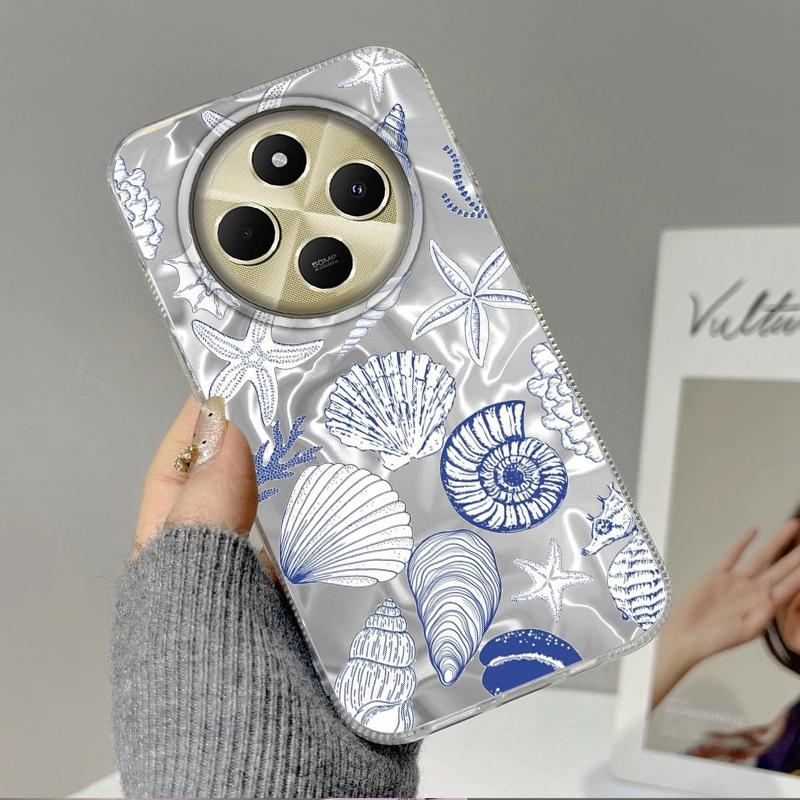 Summer Seashell Starfish Girls Phone Case For Xiaomi Poco X3pro X5 M6 X6 X3 NFC M5s M6 Pro C75 C61 Water Texture Fundas Cover