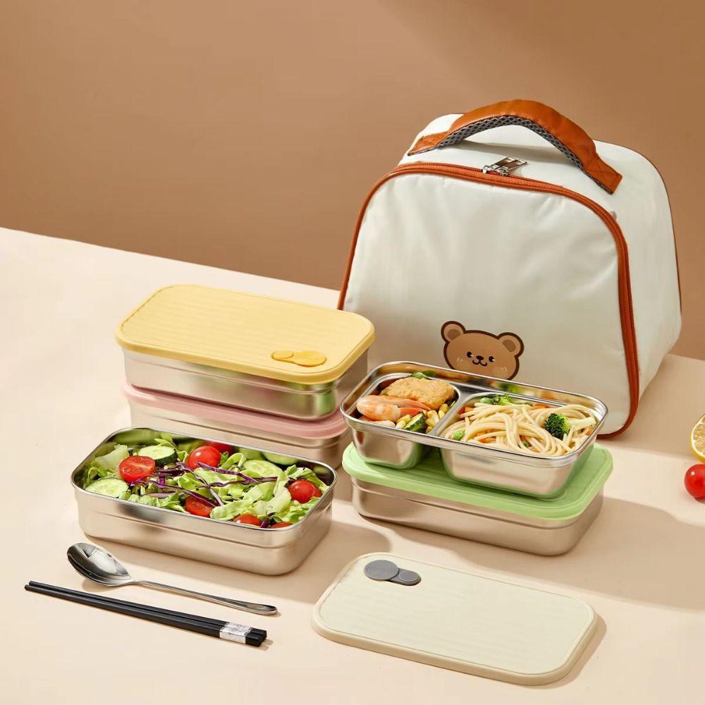 Single/Double Compartment Sealed Salad Container Silicone Seal Travel Food Tray  Picnic