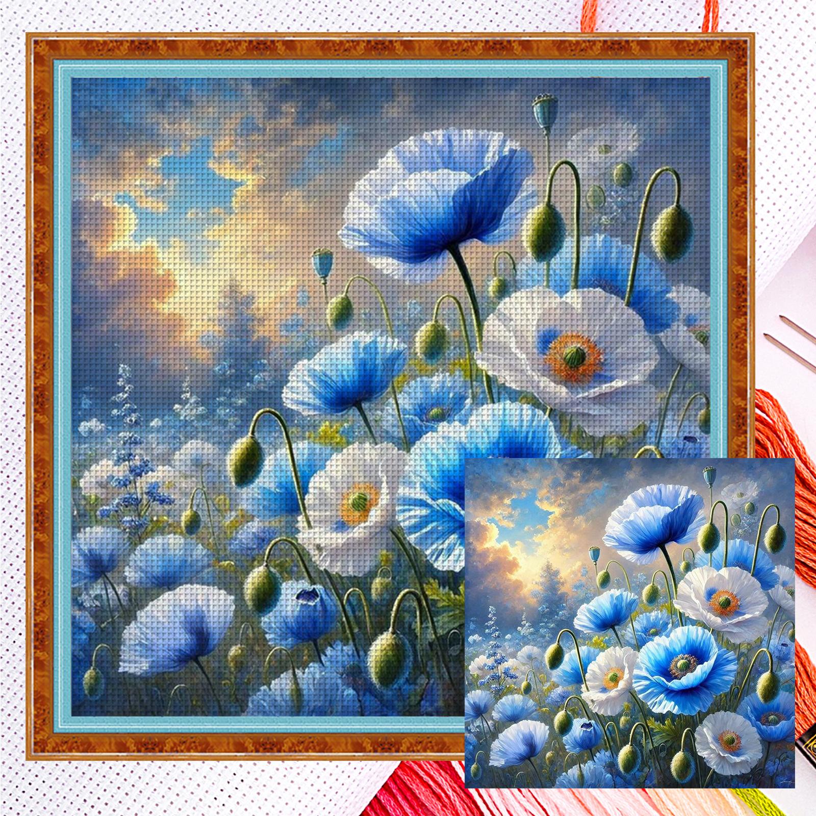 

Цветы Полный 11CT DIY Счетный Набор для вышивания крестиком 40x40см Наборы для творчества и рукоделия для начинающих взрослых Декор для дома