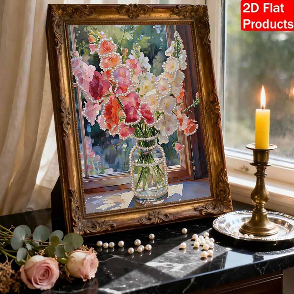 Unique DIY Pearl Gem Painting Kit 30x40cm Beautiful Flowers Frameless Art Perfect Handmade Gift for Adults Home Wall Decor for Any Occasion