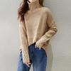 Autumn Winter High Collar Solid Color Casual Fashion Bottomed Sweater Women All-match Vintage Knitting Top