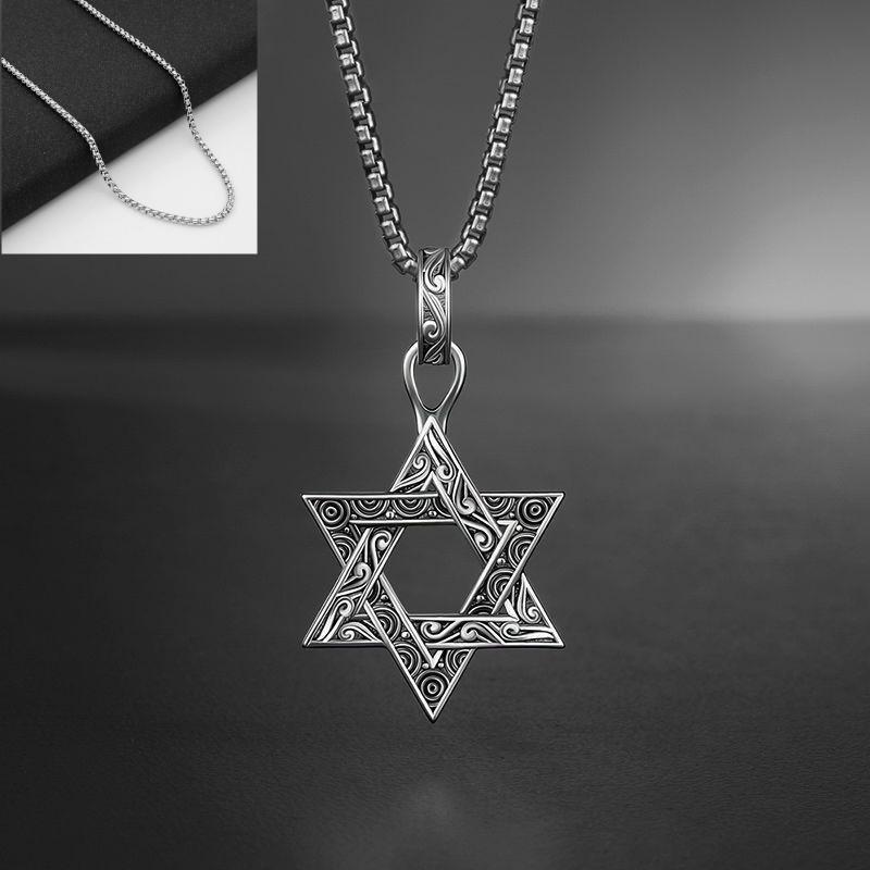 Hexagram Pendant Necklace: Trendy, Non-Fading, Versatile Clavicle Chain for Women and Men