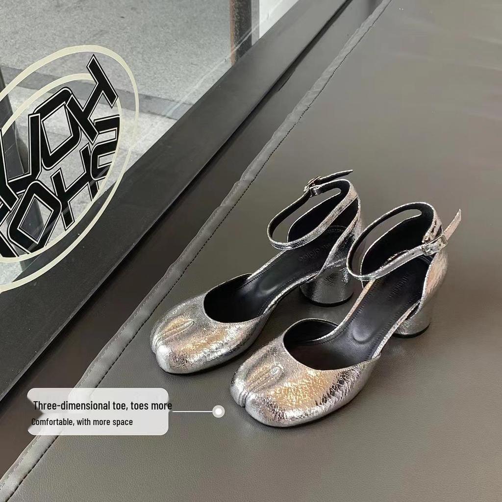 Summer Fashion Chunky Heel Split Toe Mary Jane Shoes for Women