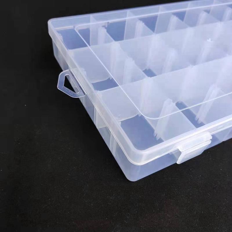 A96I-Tackle Box Organizer 18 Grids Plastic Craft Box Organizer Bead Organizer Clear Fishing Box With Dividers, 4 Pack