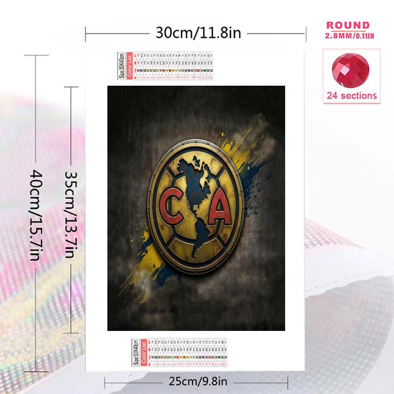 Club América 100% Round Full Drill 5D DIY Diamond Painting Embroidery Cross Stitch Rhinestone Décor