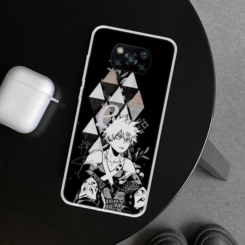 MHA Bakugou Katsuki Phone Case Cover for Xiaomi Poco X6 X5 X7 Pro F7 Ultra Redmi 15C 15 13C 13 12C 12 10C 10 10A 9C 9A 9T 9 Coqu