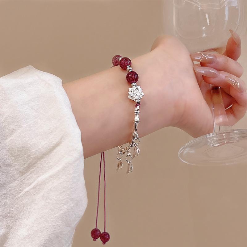 Elegant Chinese-Style Adjustable Beaded Bracelet - Ancient, High-Grade Design for Women