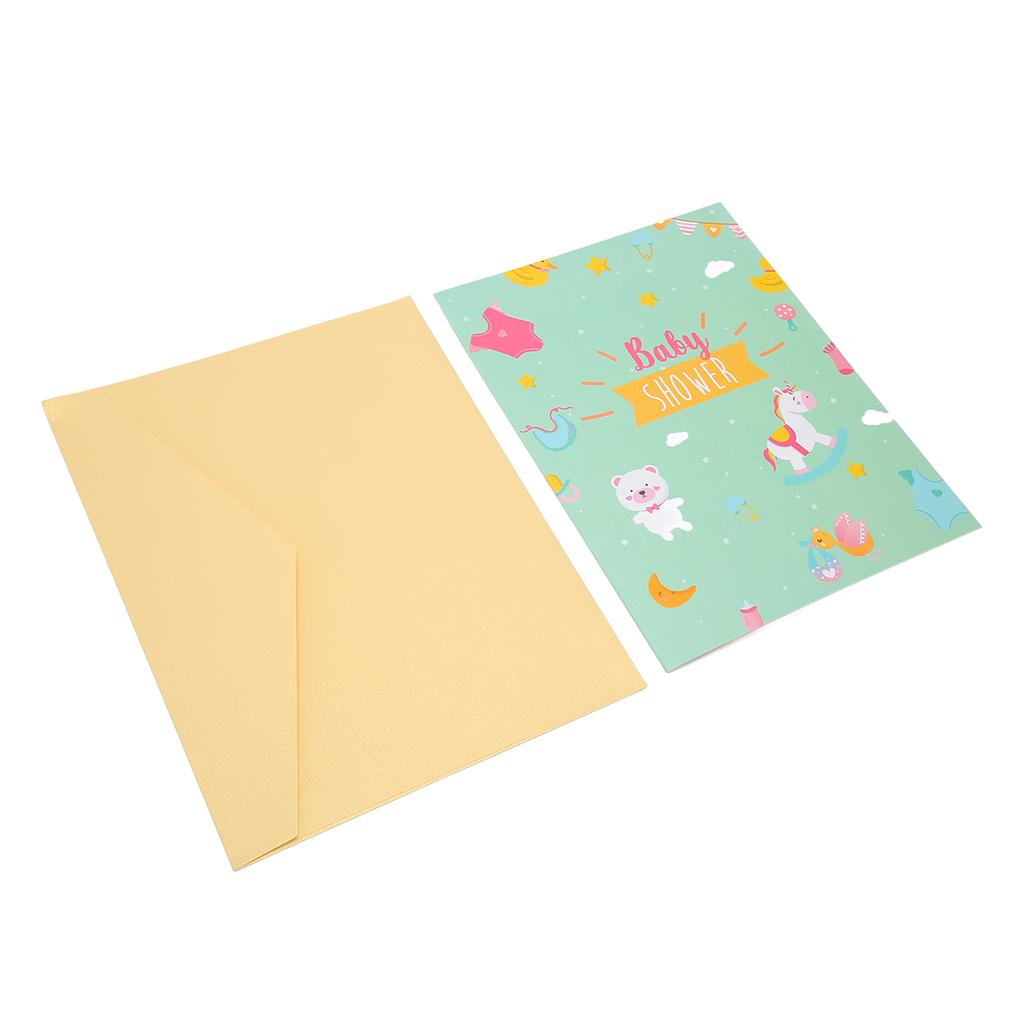 3D Baby Shower Card Cartoon Style Thick Paper Detailed Texture 3D Greeting Cards for Party A