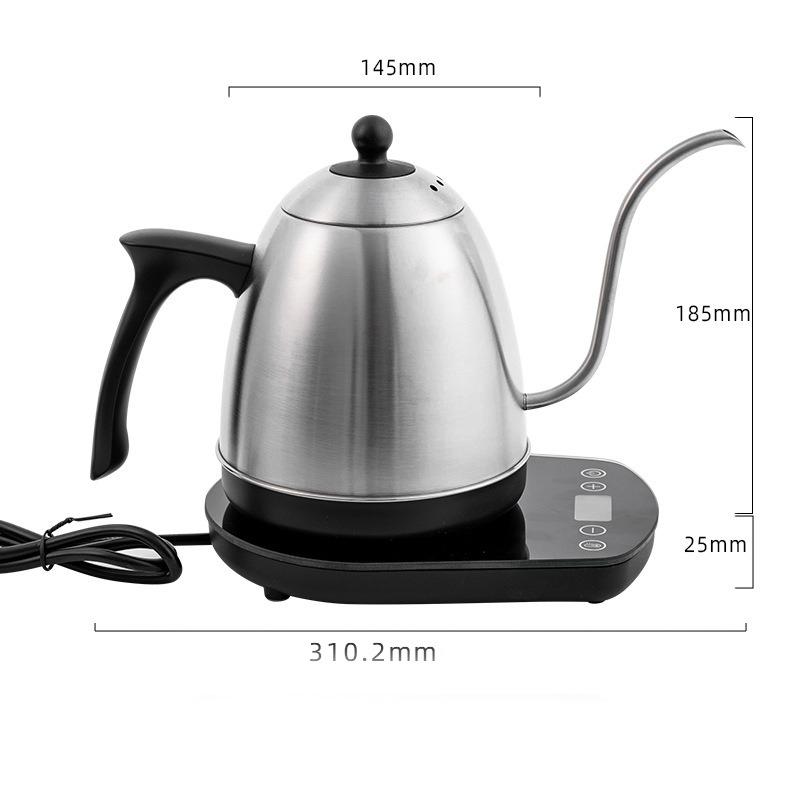 800ml Hand Brew Coffee Pot Intelligent Constant Temperature Electric Kettle Gooseneck Fine-mouth Stainless Steel Teapot Kettles