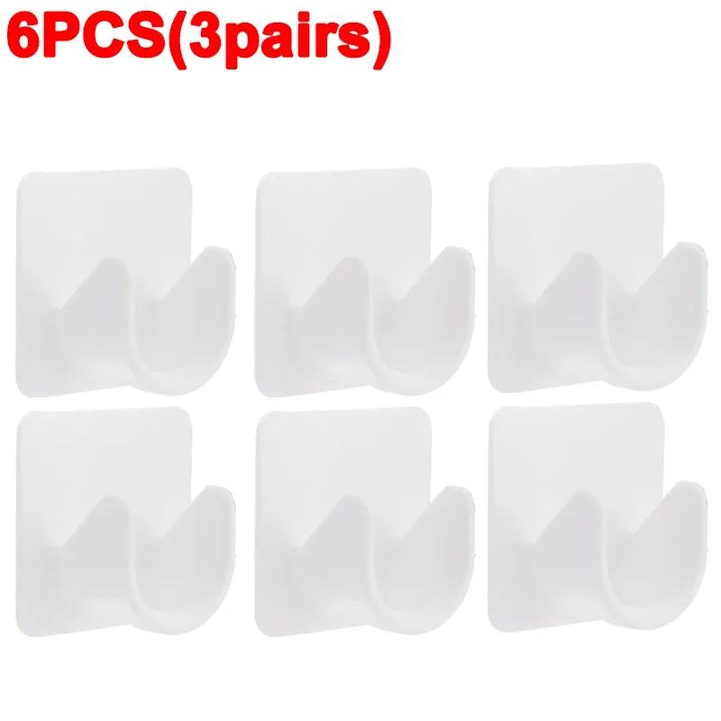 1/16ks Silné držáky závěsných tyčí Háčky Samolepící nástěnné závěsy Pevná spona Závěsný stojan Háček Skříňka Koupelnový háček