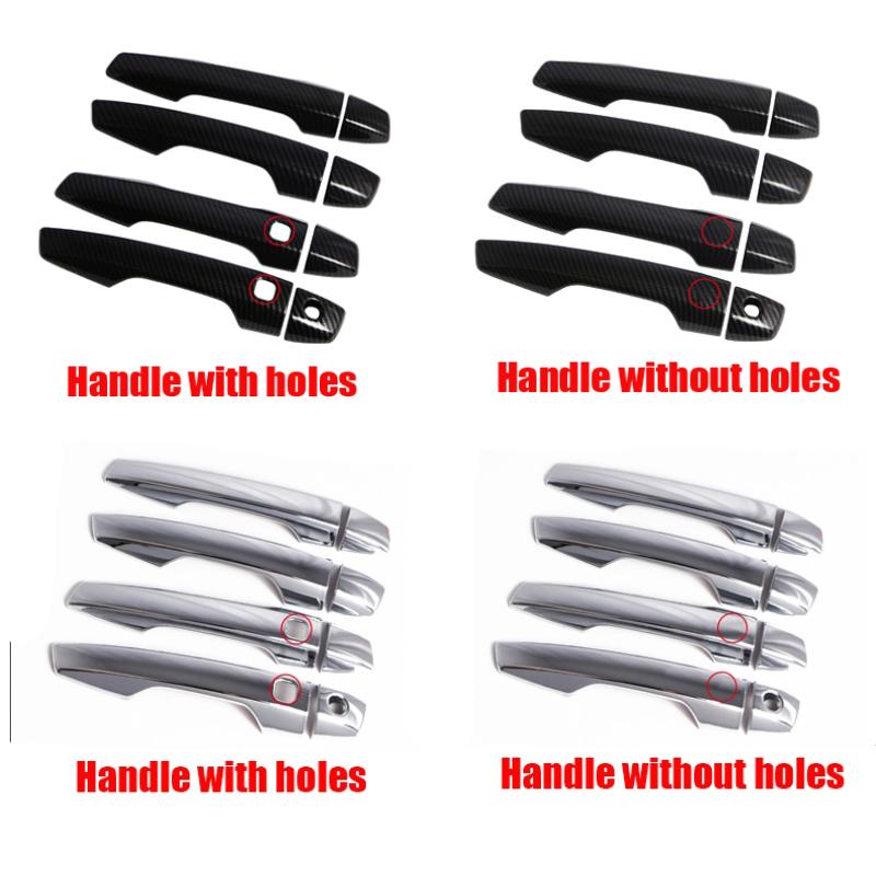 For Mitsubishi Outlander   Auto Styling Accessories ABS Carbon Fiber Chrome  Exterior Side Door Handle Bowl Cover Trim