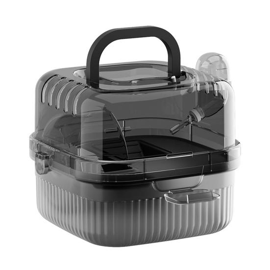 Hamster Cage with Transparent Upper Cover Matte Bottom Design Dual Use Indoor Outdoor Cooling Feature Pet House