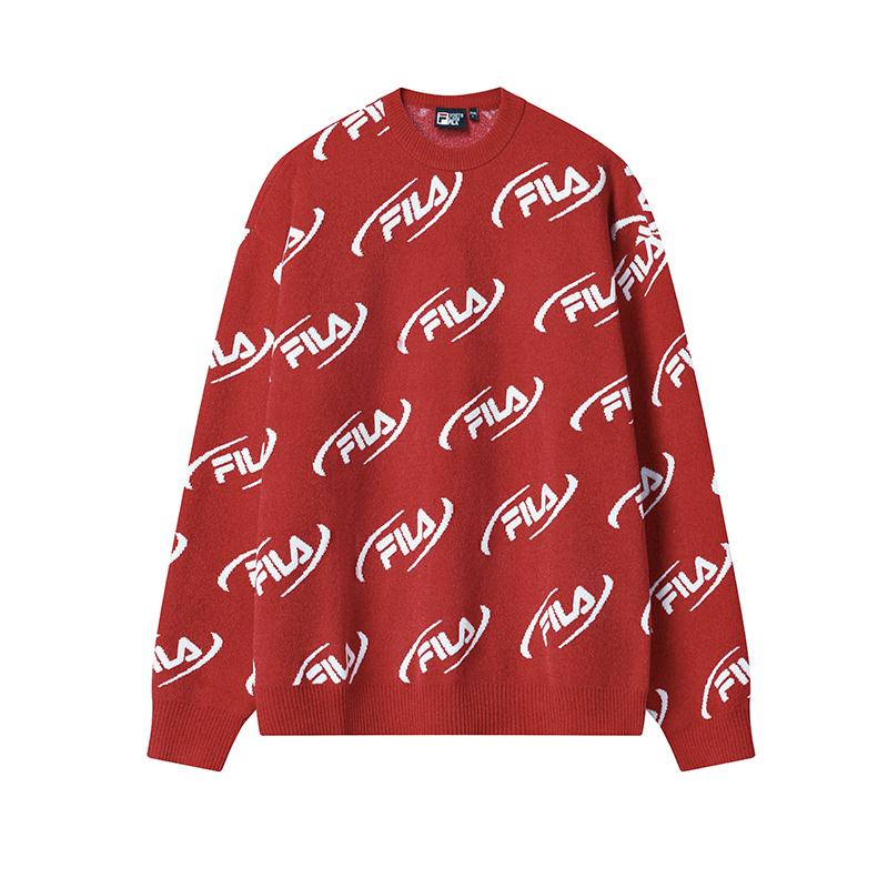 FILA ORIGINALE Sweaters Unisex Algal Bloom Vermilion Crew Neck Moderate F51U549407F-RD 165/88A/S