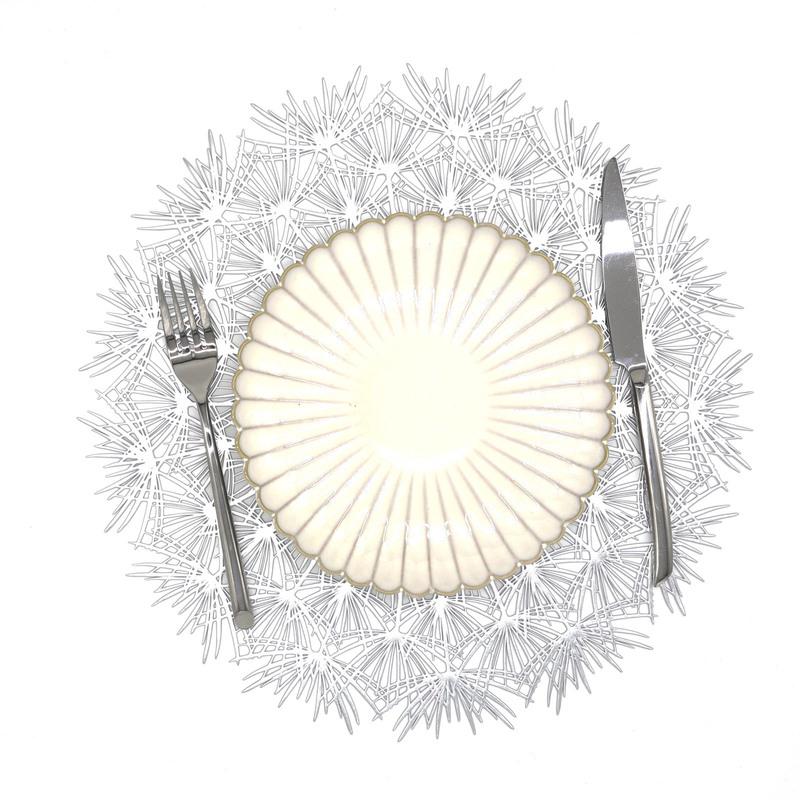 2/4PCS Dandelion Placemat for Dining Table PVC Plastic Hollow Coaster Table Bowl Mats Set Holiday Party Home Decor Wedding Party