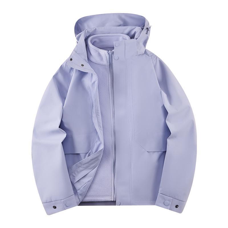 Three-in-One Detachable Windproof Goose Down Jacket: Cold-Resistant, Water-Repellent Outer, Warm Inner Layer for Couples