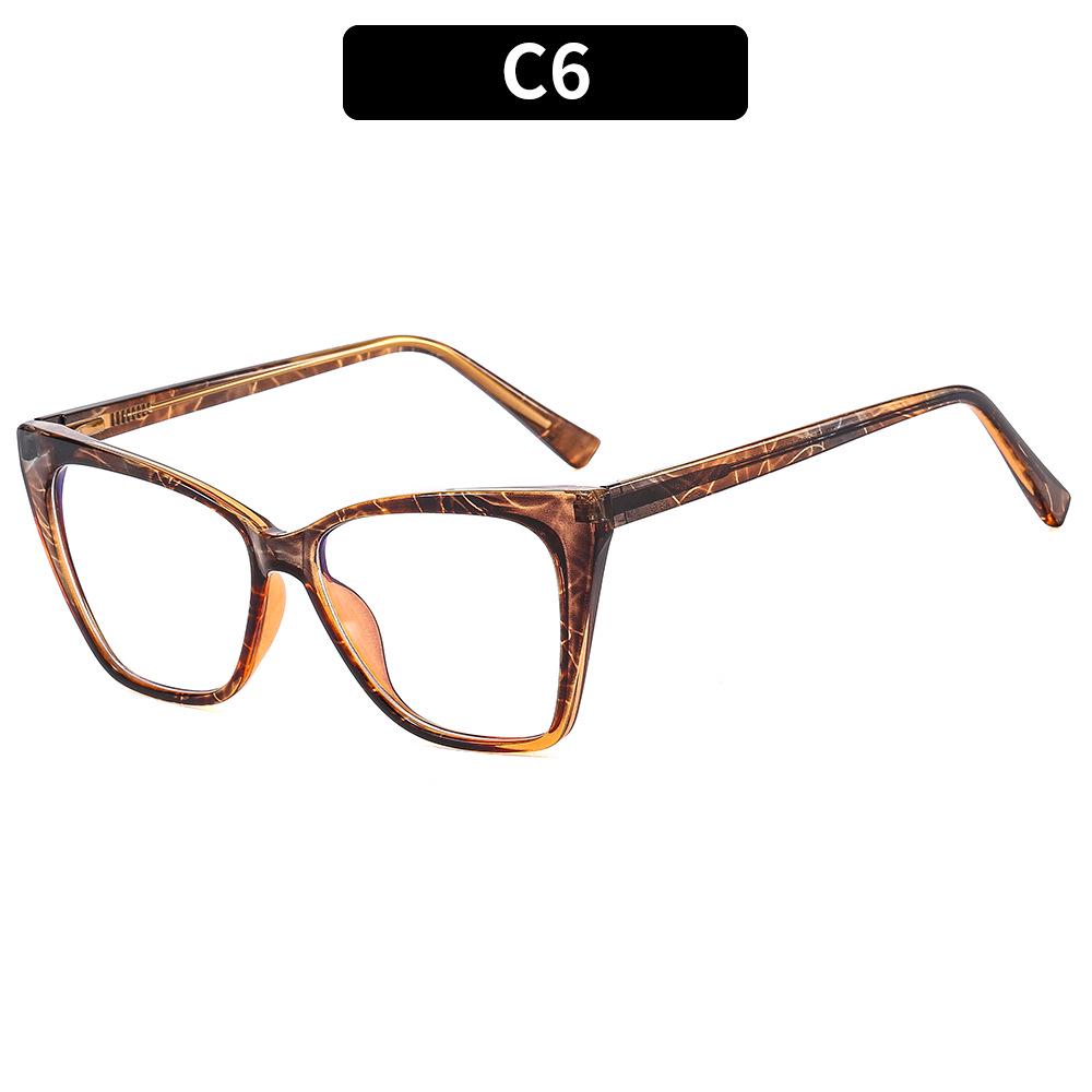 "2022 TR90 Cat-Eye Anti-Blue Light Glasses Frame - Trendy Makeup-Free Street Style for Women"