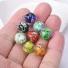 10pcs Round 12mm Flower Pattern Handmade Lampwork Glass Loose Beads For Jewelry Making Accessories DIY Crafts Findings