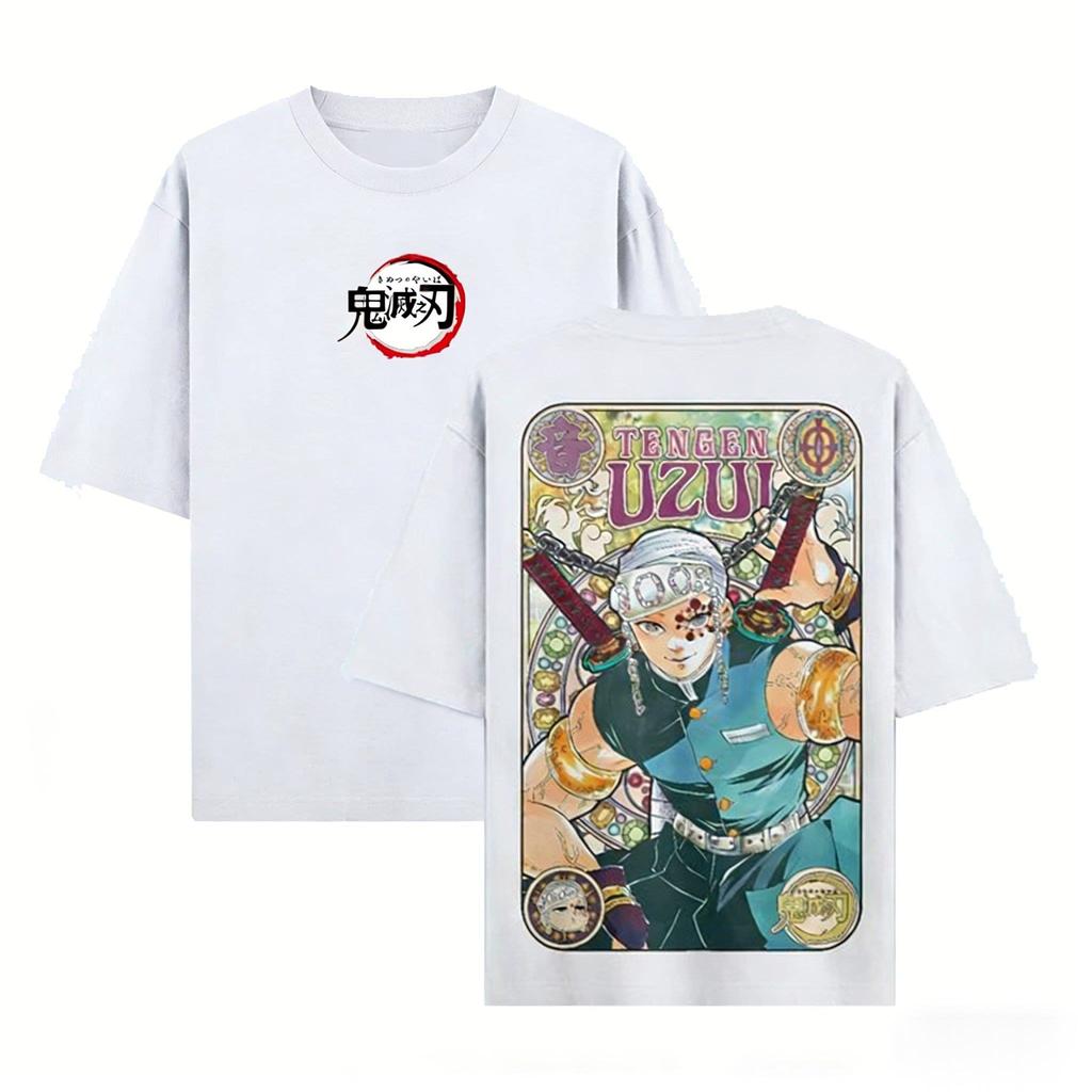 Anime Demon Slayer Tengen Uzui Zenitsu T Shirt Men Women Casual Short Sleeve Summer Graphic Tee Harajuku Streetwear Cosplay Y2k