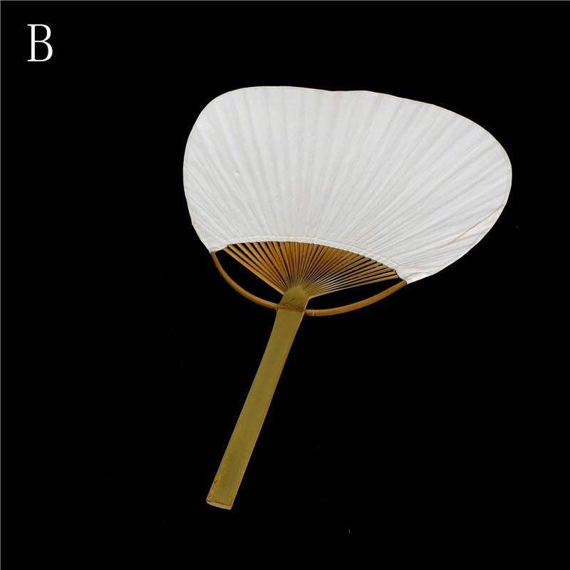Practical Three Type Fan With Bamboo Handle Blank Paper Fan