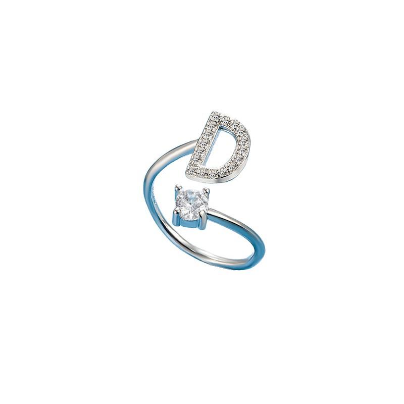 Exquisite Open Plain 26-Letter Personalized Ring: Simple & Fashionable Design for Index Finger