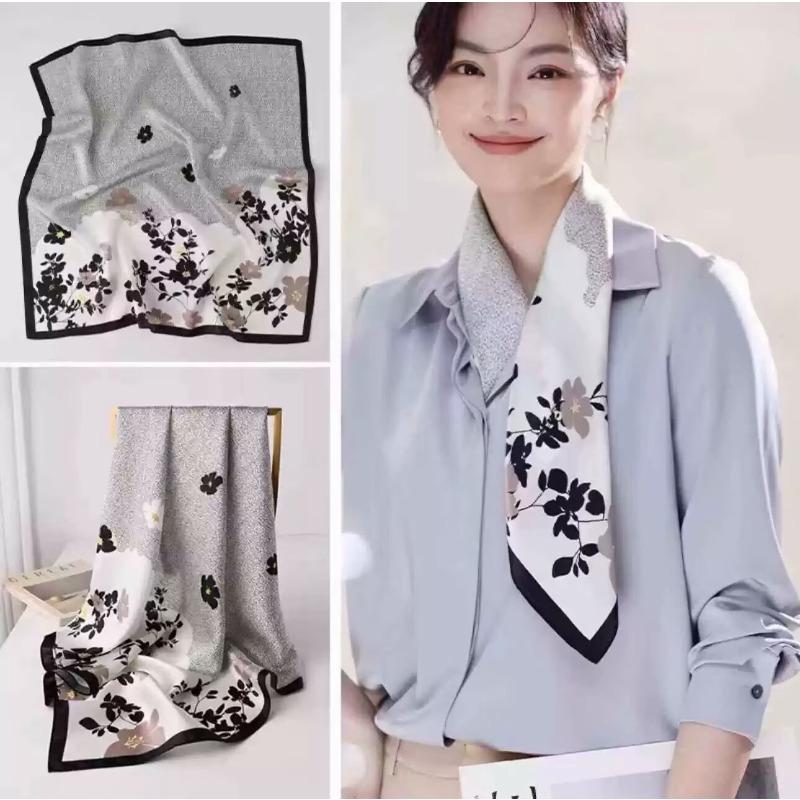 70 silk scarf square scarf high sense fashion versatile professional simulation silk small scarf versatile printed women's silk scarf