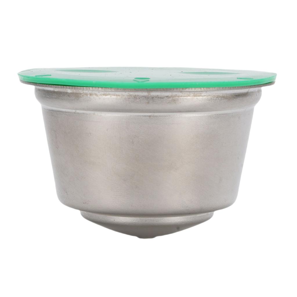 Kaffeekapsel aus Edelstahl Wiederverwendbar Nachfüllbar Kaffeepad-Becher mit Silikondeckel Passend für Dolce Gusto Kaffeemaschine