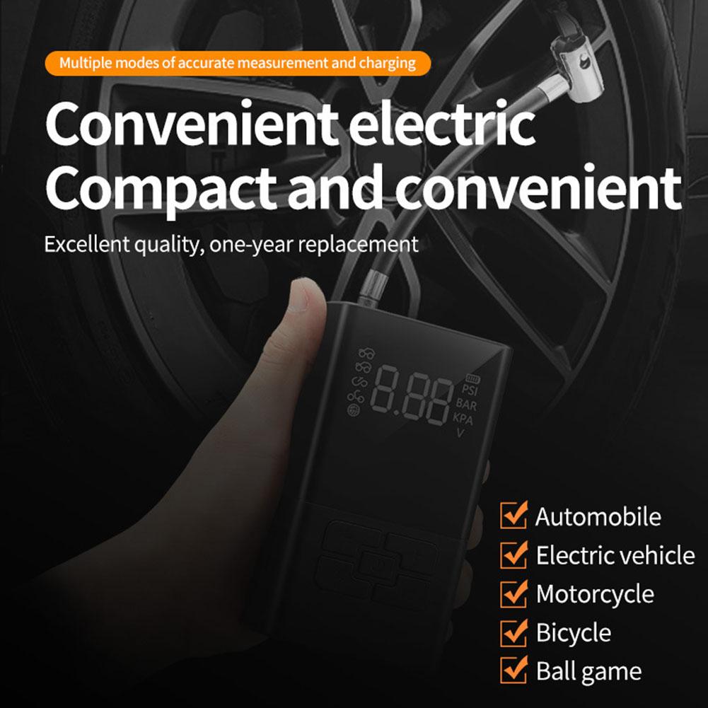 Wireless Portable Motorcycle Inflatable Pump Car Electrical Ball Pump Battery LCD Long Air Display Inflator Bicycle Super U4O6