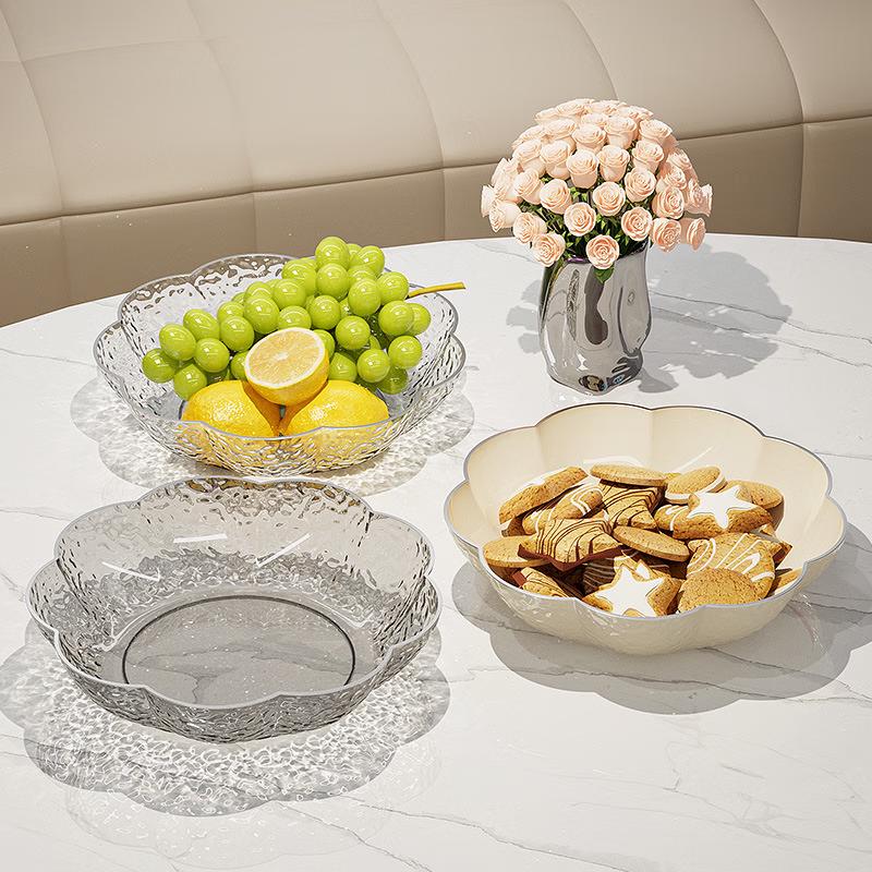 Clear Floral Fruit & Snack Plate (Set of 5)
