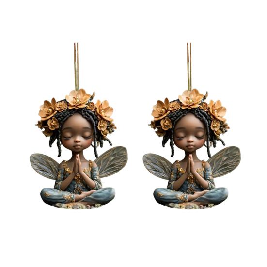 Yousheng 2D Acrylic Jesus Christ Ornament Car Rearview Mirror Hanging Decor Auto Interior Religious Gift for Christian Retro Faith Accessories