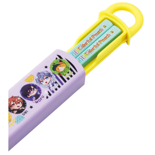 Skater Chopsticks and Chopstick Case Set for Kids, Lunch Box, 16.5cm, Made in Japan, Dishwasher Safe, Sliding, Colorful Peach, 25 Pieces, ABS2AMAG-A