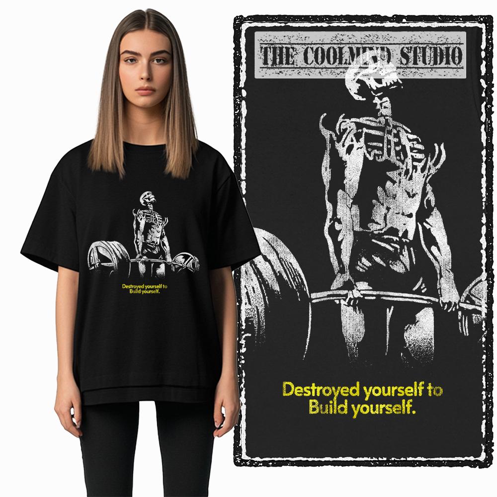 Coolmind Z107 1100% Cotton skull gym printed Exclusive Graphic Men T shirt Cotton cool men tshirt for men tee shirt