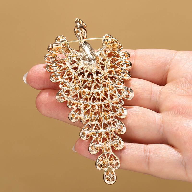 1pc Jewelry Accessories Luxury Peacock Brooches Colorful Rhinestone Creative For Women Crystal Brooch Pins