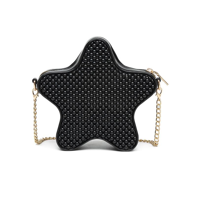 Fashion Jelly Bags Female Shoulder Bags New Versatile PVC Flash Five Pointed Star Chain Bags Leisure Square Bag Crossbody Bags